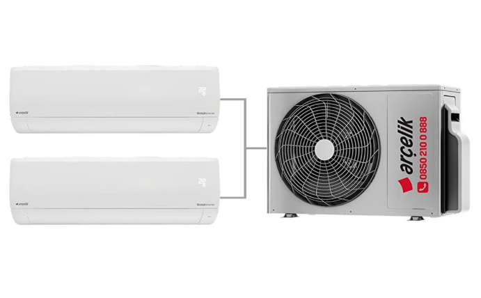 Arçelik Multi  Klima Sistem Duvar Tipi 24K+12K  2+1 İnverter  30000BTU Klima ZM30105 MD
